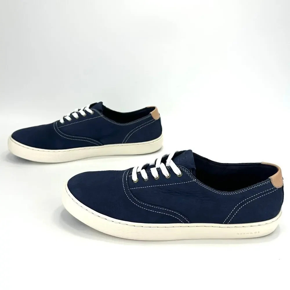 Cole Haan Grand Pro Men Sneaker Sz 11 Navy Blue Leather Laced Low-Top Cushioned